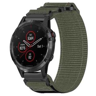 For Garmin Fenix 5 22mm Nylon Hook And Loop Fastener Watch Band(Grey)