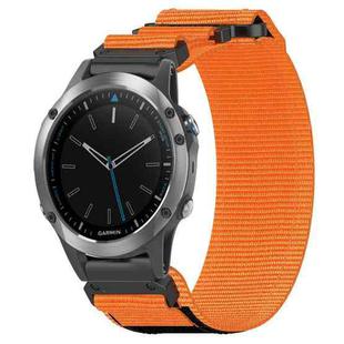 For Garmin Quatix 5 22mm Nylon Hook And Loop Fastener Watch Band(Orange)