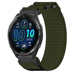 For Garmin Forerunner 965 22mm Nylon Hook And Loop Fastener Watch Band(Army Green)