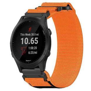 For Garmin Forerunner 945 22mm Nylon Hook And Loop Fastener Watch Band(Orange)