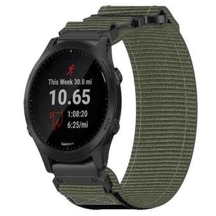 For Garmin Forerunner 945 22mm Nylon Hook And Loop Fastener Watch Band(Grey)