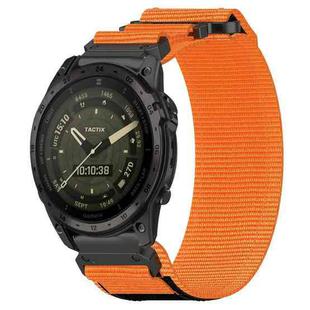 For Garmin Tactix 7 AMOLED 26mm Nylon Hook And Loop Fastener Watch Band(Orange)