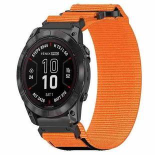 For Garmin Fenix 7X Pro 51mm 26mm Nylon Hook And Loop Fastener Watch Band(Orange)