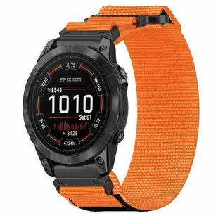 For Garmin Epix Pro 51mm 26mm Nylon Hook And Loop Fastener Watch Band(Orange)