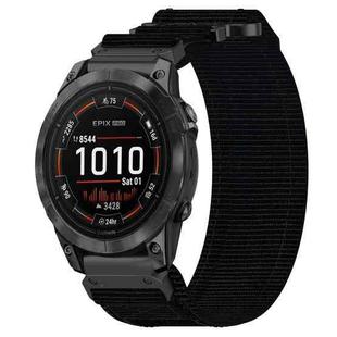 For Garmin Epix Pro 51mm 26mm Nylon Hook And Loop Fastener Watch Band(Black)