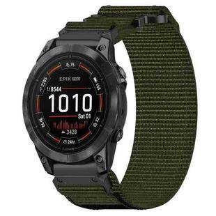 For Garmin Epix Pro 51mm 26mm Nylon Hook And Loop Fastener Watch Band(Army Green)