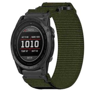 For Garmin Tactix 7 Pro 26mm Nylon Hook And Loop Fastener Watch Band(Army Green)