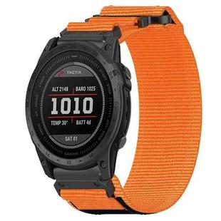 For Garmin Tactix 7 26mm Nylon Hook And Loop Fastener Watch Band(Orange)