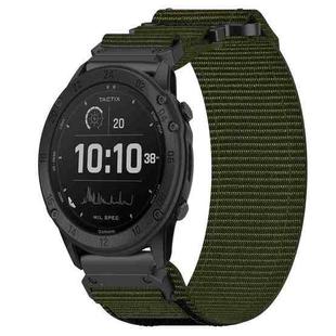 For Garmin Tactix Delta 26mm Nylon Hook And Loop Fastener Watch Band(Army Green)