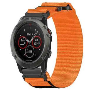 For Garmin Fenix 5X Sapphire 26mm Nylon Hook And Loop Fastener Watch Band(Orange)