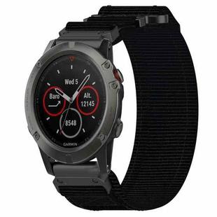 For Garmin Fenix 5X Sapphire 26mm Nylon Hook And Loop Fastener Watch Band(Black)