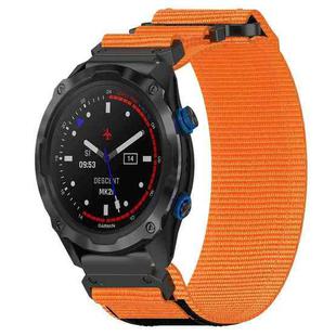 For Garmin Descent MK 2i 26mm Nylon Hook And Loop Fastener Watch Band(Orange)