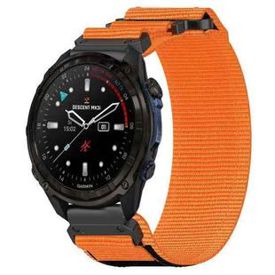 For Garmin Descent Mk3 43mm 20mm Nylon Hook And Loop Fastener Watch Band(Orange)