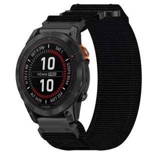 For Garmin Fenix 7S Pro 42mm 20mm Nylon Hook And Loop Fastener Watch Band(Black)