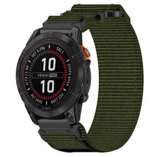 For Garmin Fenix 7S Pro 42mm 20mm Nylon Hook And Loop Fastener Watch Band(Army Green)