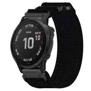 For Garmin Fenix 6S 20mm Nylon Hook And Loop Fastener Watch Band(Black)