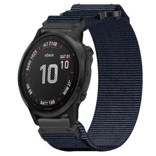 For Garmin Fenix 6S 20mm Nylon Hook And Loop Fastener Watch Band(Blue)