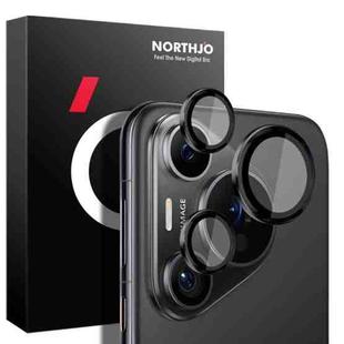 For Huawei Pura 70 Pro NORTHJO Camera Lens CD Vein Metal Ring Tempered Glass Film(Black)