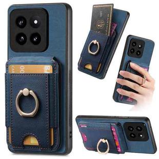 For Xiaomi 14 Retro Splitable Magnetic Stand Card Bag Leather Phone Case(Blue)