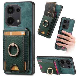 For Xiaomi Redmi Note 13 5G Retro Splitable Magnetic Stand Card Bag Leather Phone Case(Green)