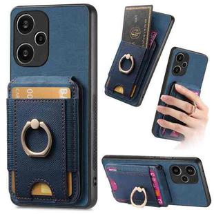 For Xiaomi Redmi Note 13 Pro+ Retro Splitable Magnetic Stand Card Bag Leather Phone Case(Blue)