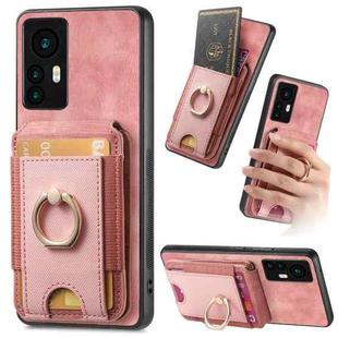 For Xiaomi 12T Retro Splitable Magnetic Stand Card Bag Leather Phone Case(Pink)