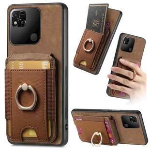 For Xiaomi Redmi 10C Retro Splitable Magnetic Stand Card Bag Leather Phone Case(Brown)