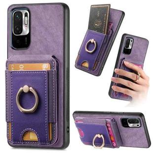 For Xiaomi Redmi Note 10 5G Retro Splitable Magnetic Stand Card Bag Leather Phone Case(Purple)