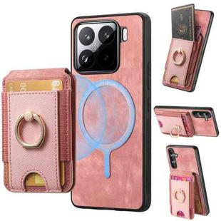For Xiaomi 15 Retro Splitable Magnetic Stand Card Bag Leather Phone Case(Pink)