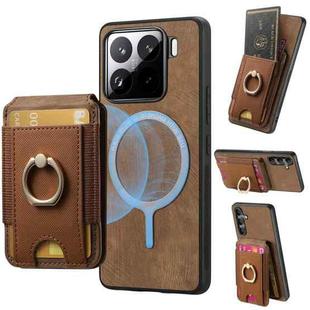 For Xiaomi 15 Retro Splitable Magnetic Stand Card Bag Leather Phone Case(Brown)