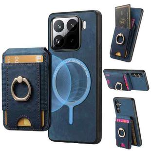 For Xiaomi 15 Retro Splitable Magnetic Stand Card Bag Leather Phone Case(Blue)