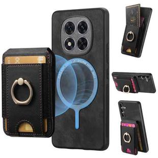 For Redmi Note 14 Pro+ 5G Retro Splitable Magnetic Stand Card Bag Leather Phone Case(Black)