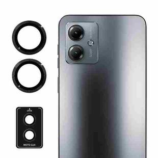 For Motorola Moto G14 ENKAY Hat-Prince 9H Rear Camera Lens Aluminium Alloy Tempered Glass Film(Black)
