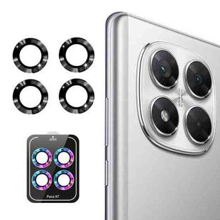 For Xiaomi Poco X7 ENKAY Hat-Prince 9H Rear Camera Lens Aluminium Alloy Tempered Glass Film(Black)