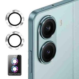 For Xiaomi Poco X7 Pro / Redmi Turbo 4 ENKAY Hat-Prince 9H Rear Camera Lens Aluminium Alloy Tempered Glass Film(Silver)