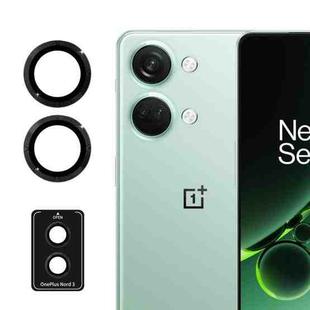 For OnePlus Nord 3 ENKAY Hat-Prince 9H Rear Camera Lens Aluminium Alloy Tempered Glass Film(Black)