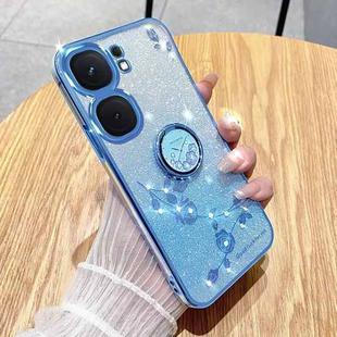 For vivo iQOO Neo9 Gradient Glitter Immortal Flower Ring All-inclusive Phone Case(Bule)