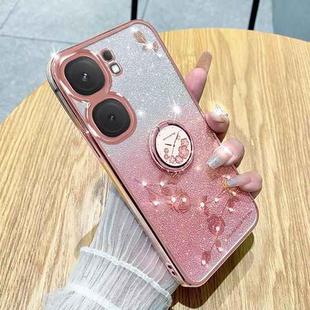 For vivo iQOO Neo9 Gradient Glitter Immortal Flower Ring All-inclusive Phone Case(Pink)