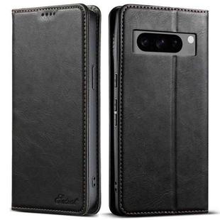 For Google Pixel 8 Suteni J02 Oil Wax Wallet Leather Phone Case(Black)