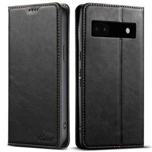 For Google Pixel 6a Suteni J02 Oil Wax Wallet Leather Phone Case(Black)