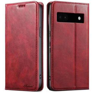 For Google Pixel 6a Suteni J02 Oil Wax Wallet Leather Phone Case(Red)