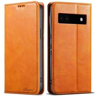 For Google Pixel 6a Suteni J02 Oil Wax Wallet Leather Phone Case(Khaki)