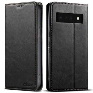 For Google Pixel 6 Suteni J02 Oil Wax Wallet Leather Phone Case(Black)