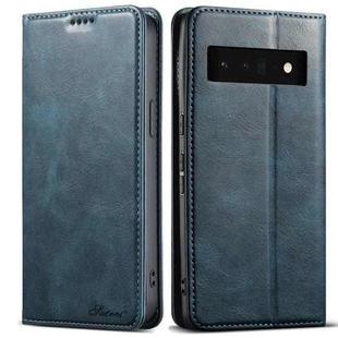 For Google Pixel 6 Suteni J02 Oil Wax Wallet Leather Phone Case(Blue)