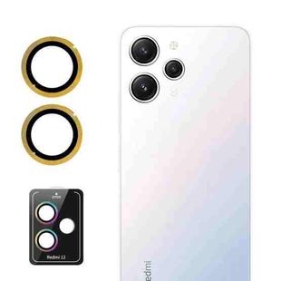 For Xiaomi Redmi 12 4G ENKAY Hat-Prince 9H Rear Camera Lens Aluminium Alloy Tempered Glass Film(Golden)