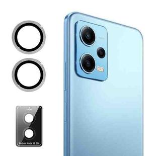 For Xiaomi Redmi Note 12 5G ENKAY Hat-Prince 9H Rear Camera Lens Aluminium Alloy Tempered Glass Film(Silver)