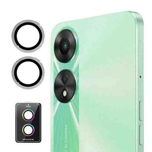 For OPPO A78 4G ENKAY Hat-Prince 9H Rear Camera Lens Aluminium Alloy Tempered Glass Film(Silver)
