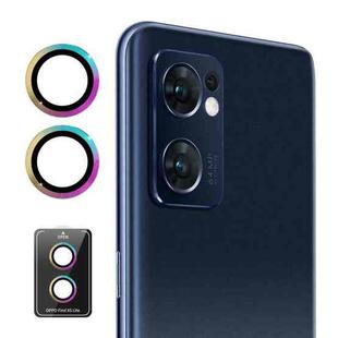 For OPPO Find X5 Lite ENKAY Hat-Prince 9H Rear Camera Lens Aluminium Alloy Tempered Glass Film(Colorful)