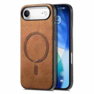 For iPhone Air Solid Color Retro Magsafe PU Back Cover Phone Case(Brown)