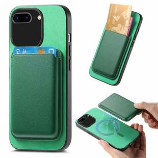 For iPhone 7 Plus / 8 Plus Retro Magsafe Card Bag PU Back Cover Phone Case(Green)
